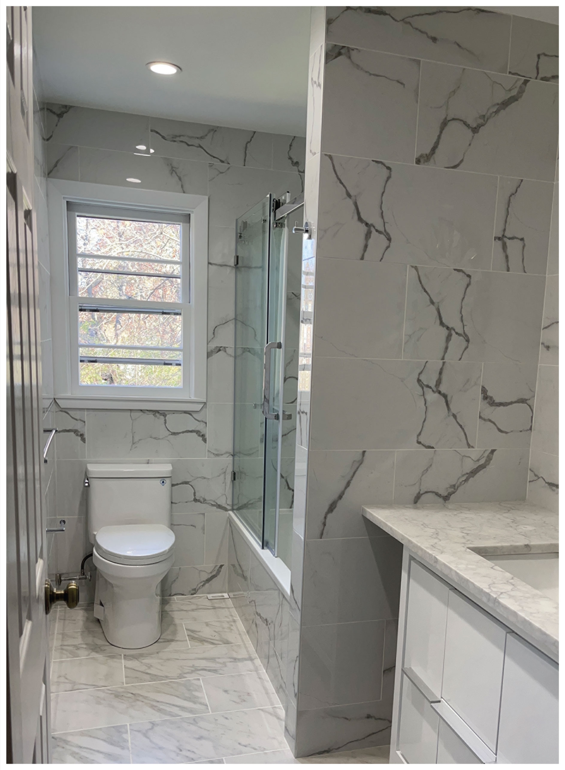 Renovated bathroom in New Rochelle.